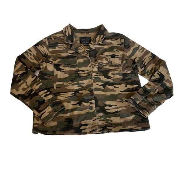 Sanctuary Camo Shirt Utility Jacket Small Shacket Anthro - Picture 2 of 7